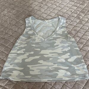 Z Supply Gray and White Crop Tank Top